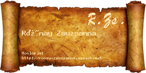 Rónay Zsuzsanna névjegykártya